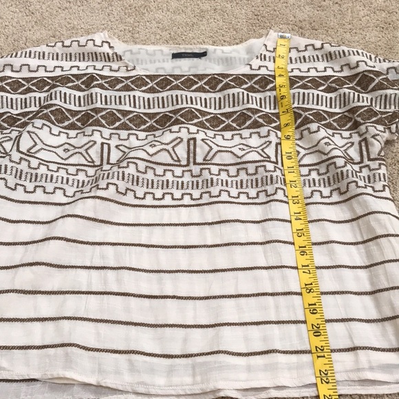 THML large cream with brown embroidered blouse. - Picture 6 of 8